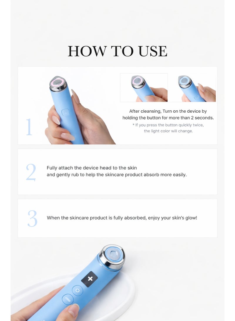 Medicube Age-R Booster Pro Sky Blue|6-in-1 Real Glass Glow Beauty Massager | Looking Glass Skin | Korean Skin Care - Image 3